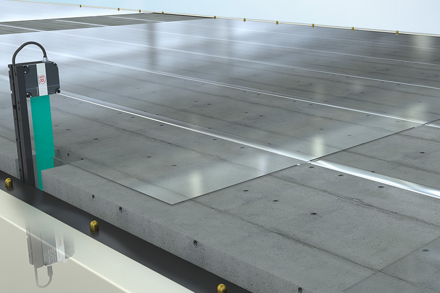 Bahnkantensteuerung von Glasscheiben